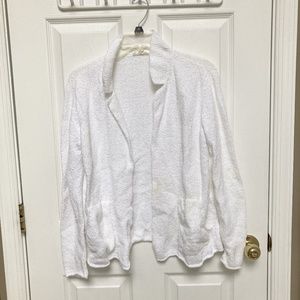 eileen fisher womens xs white notch collar cardiga